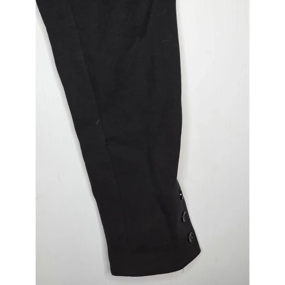 Ralph Lauren Size S Black Slim Fit Trousers With Leather-Look Trim